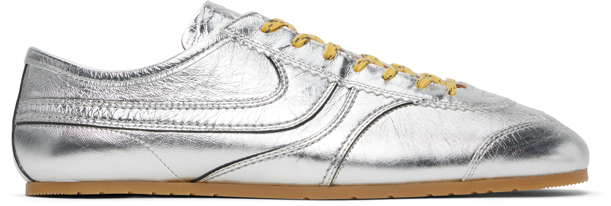 Silver Leather Sneakers