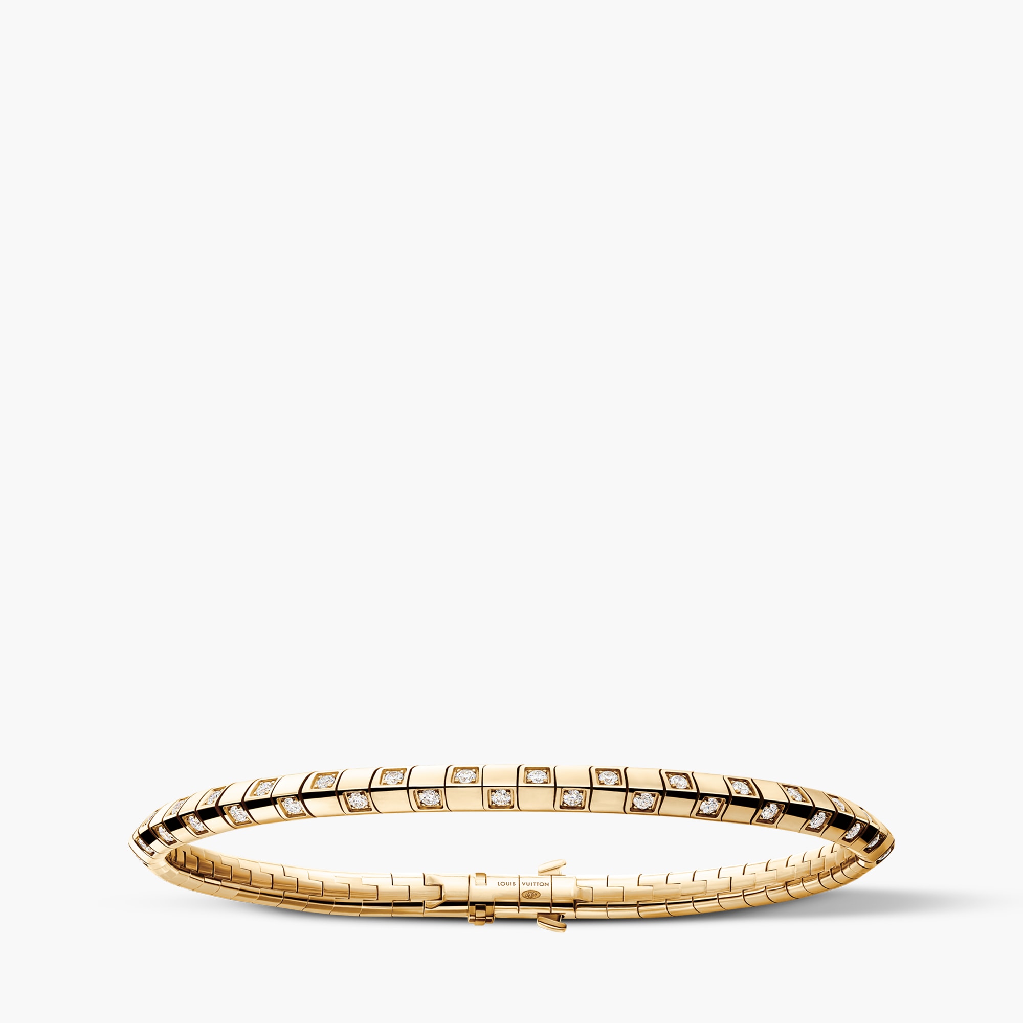 Le Damier De Louis Vuitton Small Bracelet, Yellow Gold and Diamonds