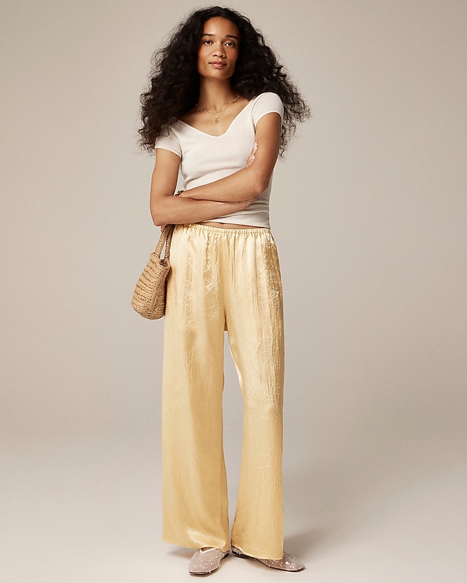 Cosmo Cropped Pant in Textured Satin