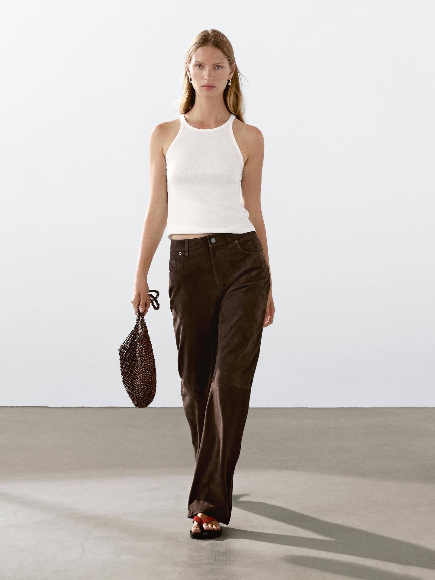 Massimo Dutti, Suede Leather Trousers