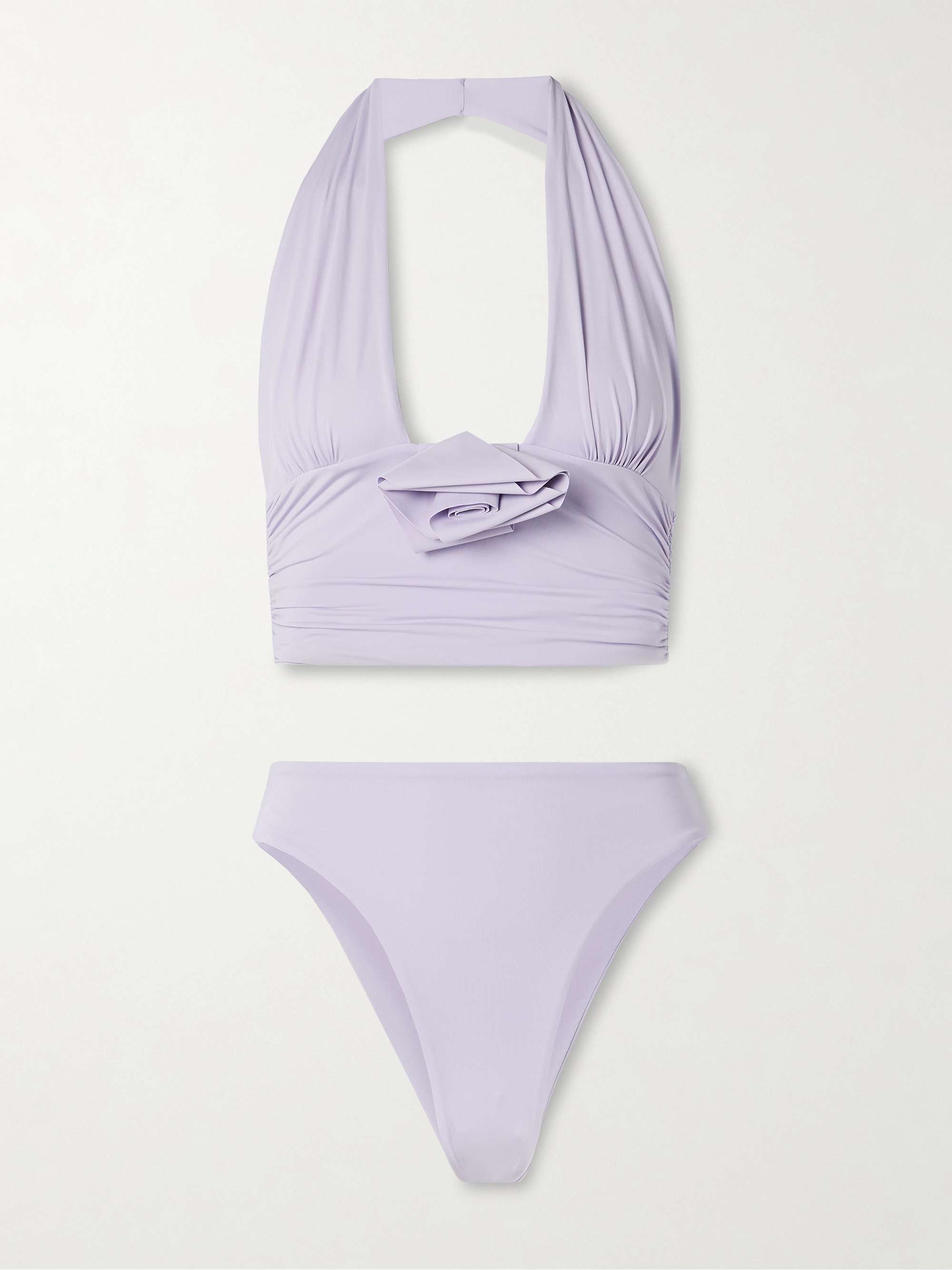 Vives Appliquéd Ruched Halterneck Bikini