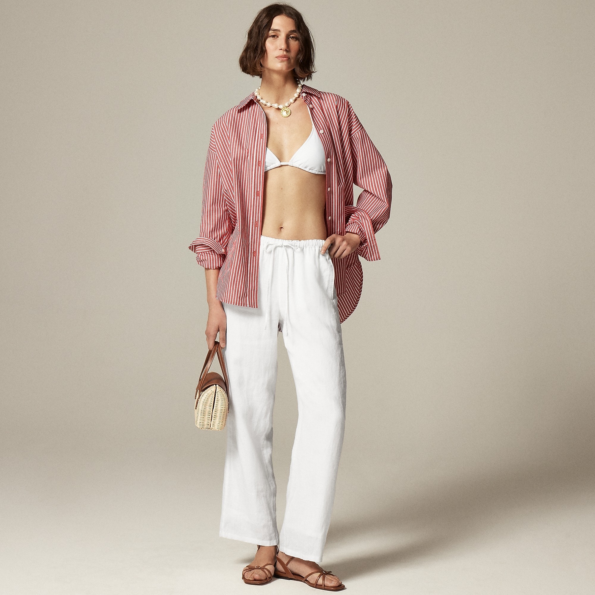 J.Crew, New Soleil Pant in Embroidered Linen