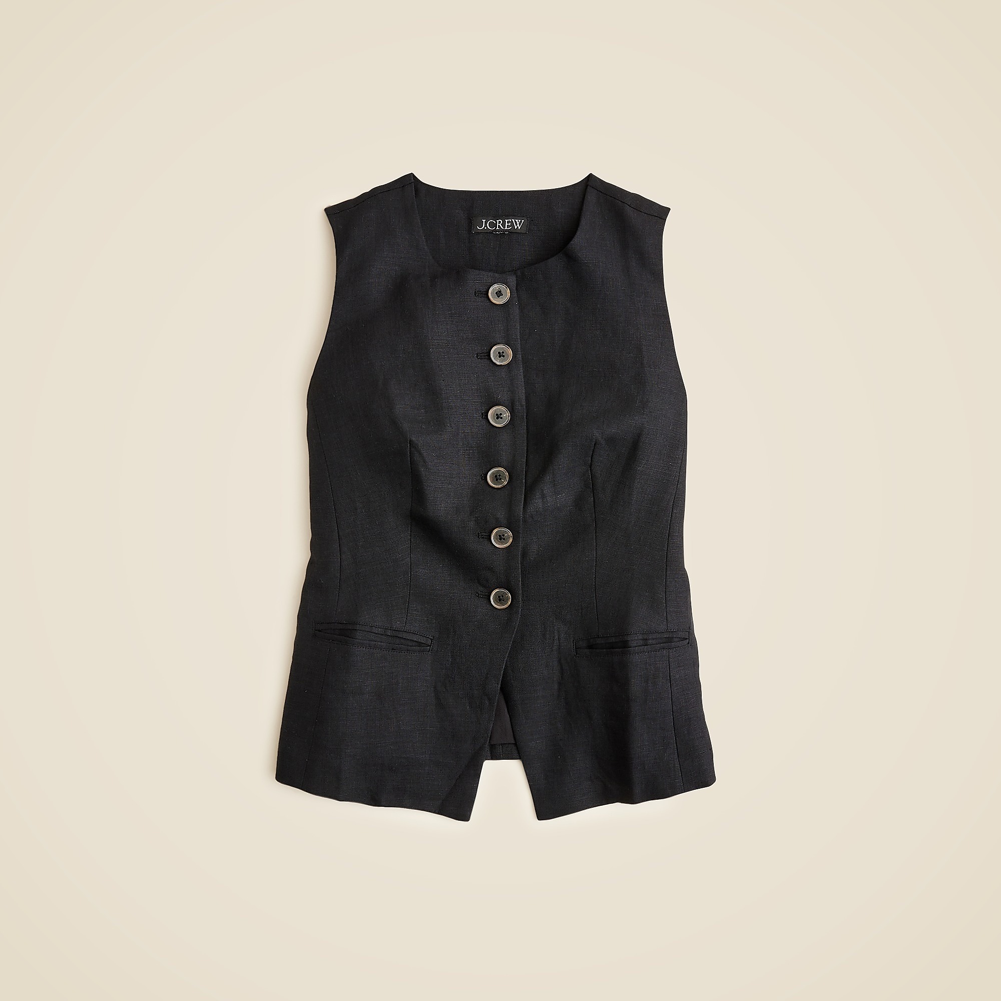 J.Crew, Cutaway Vest Top in Linen