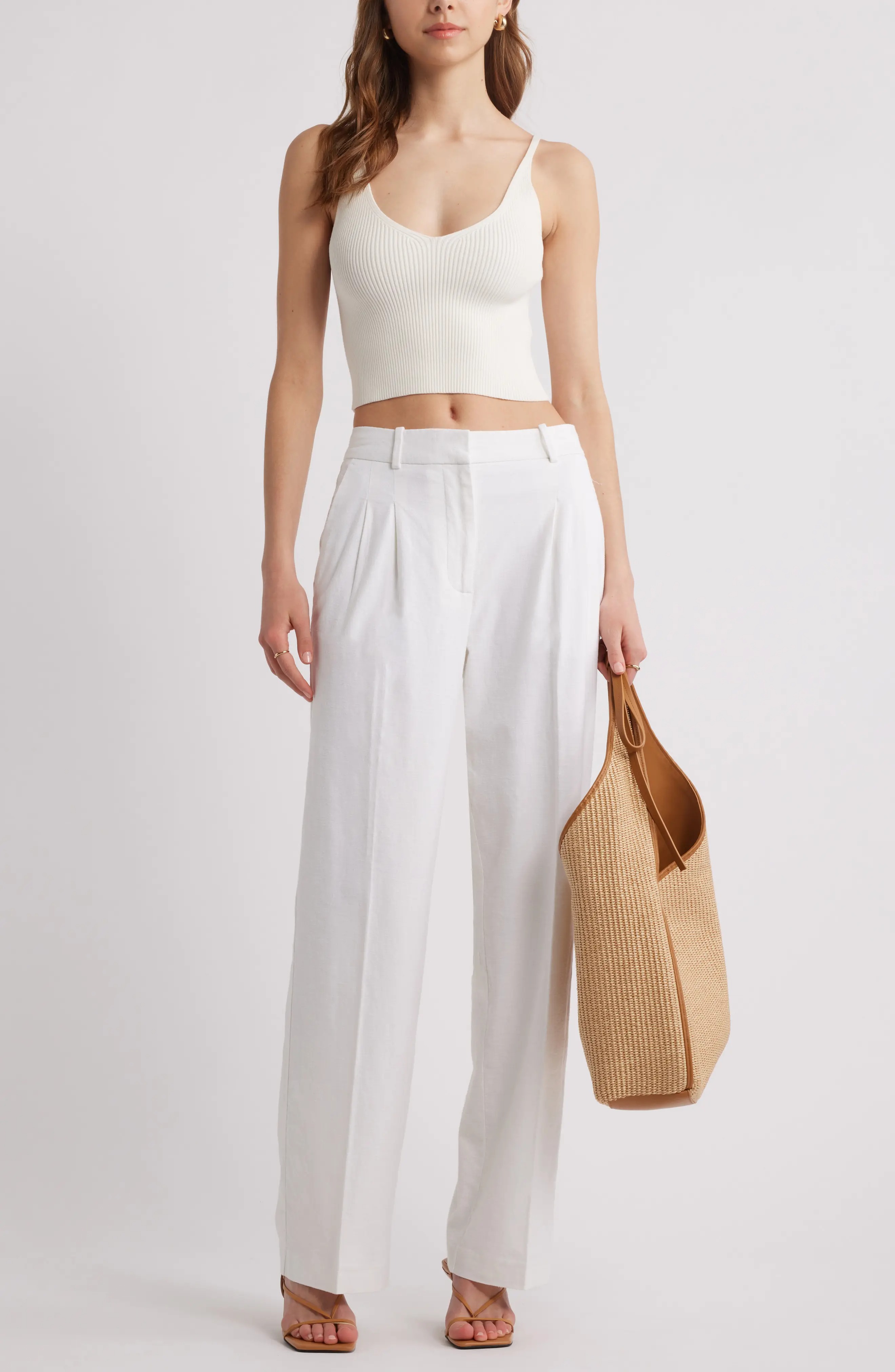 Open Edit, Everyday Linen Blend Pants