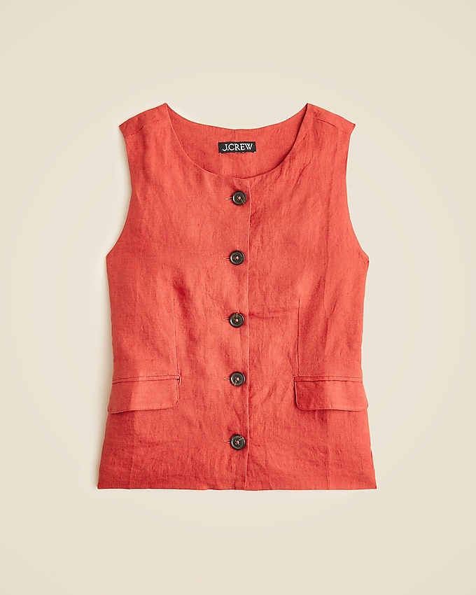 Crewneck Vest in Linen