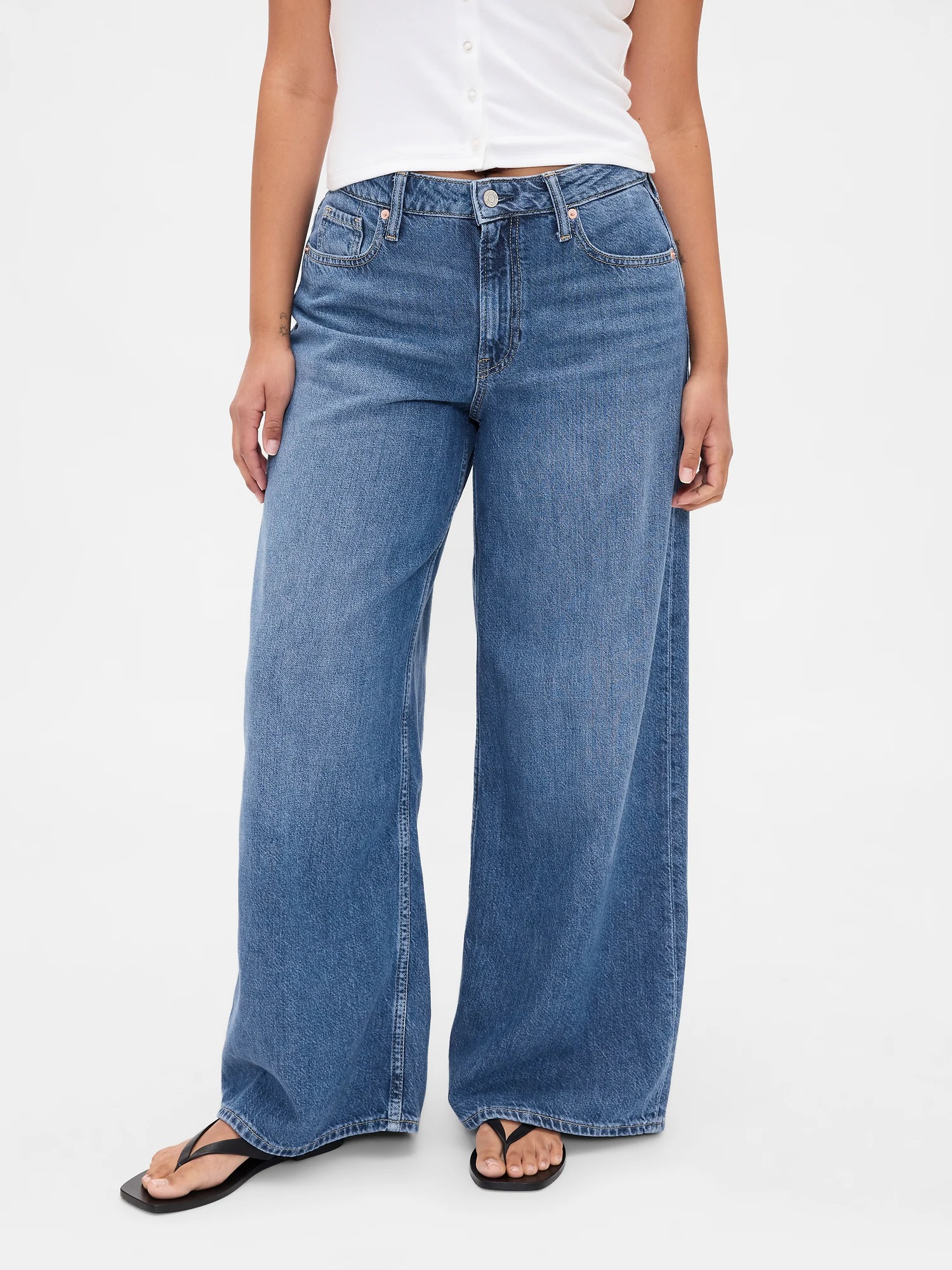Gap, Curvy Mid Rise Ultrasoft Baggy Jeans