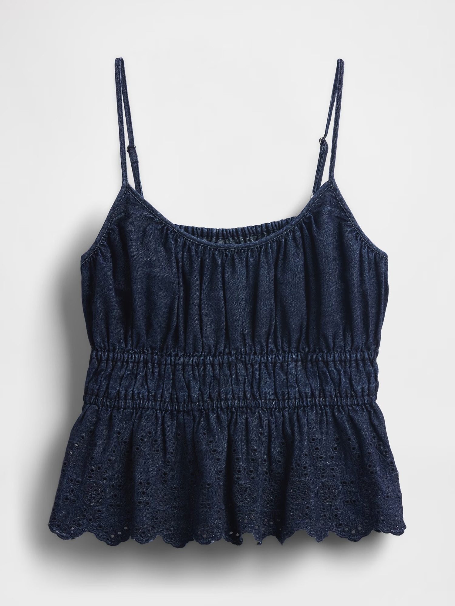 Gap, Smocked Eyelet Denim Cami