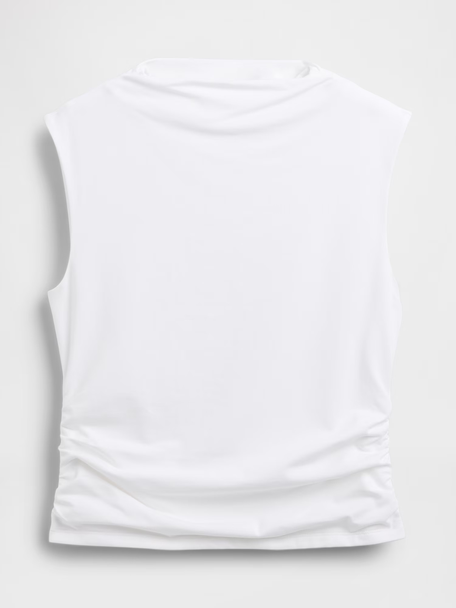 Gap, Modern Funnel-Neck Ruched Cropped Tank Top
