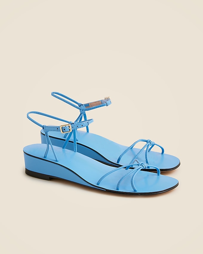 Brynn Wedge Sandals in Metallic Leather