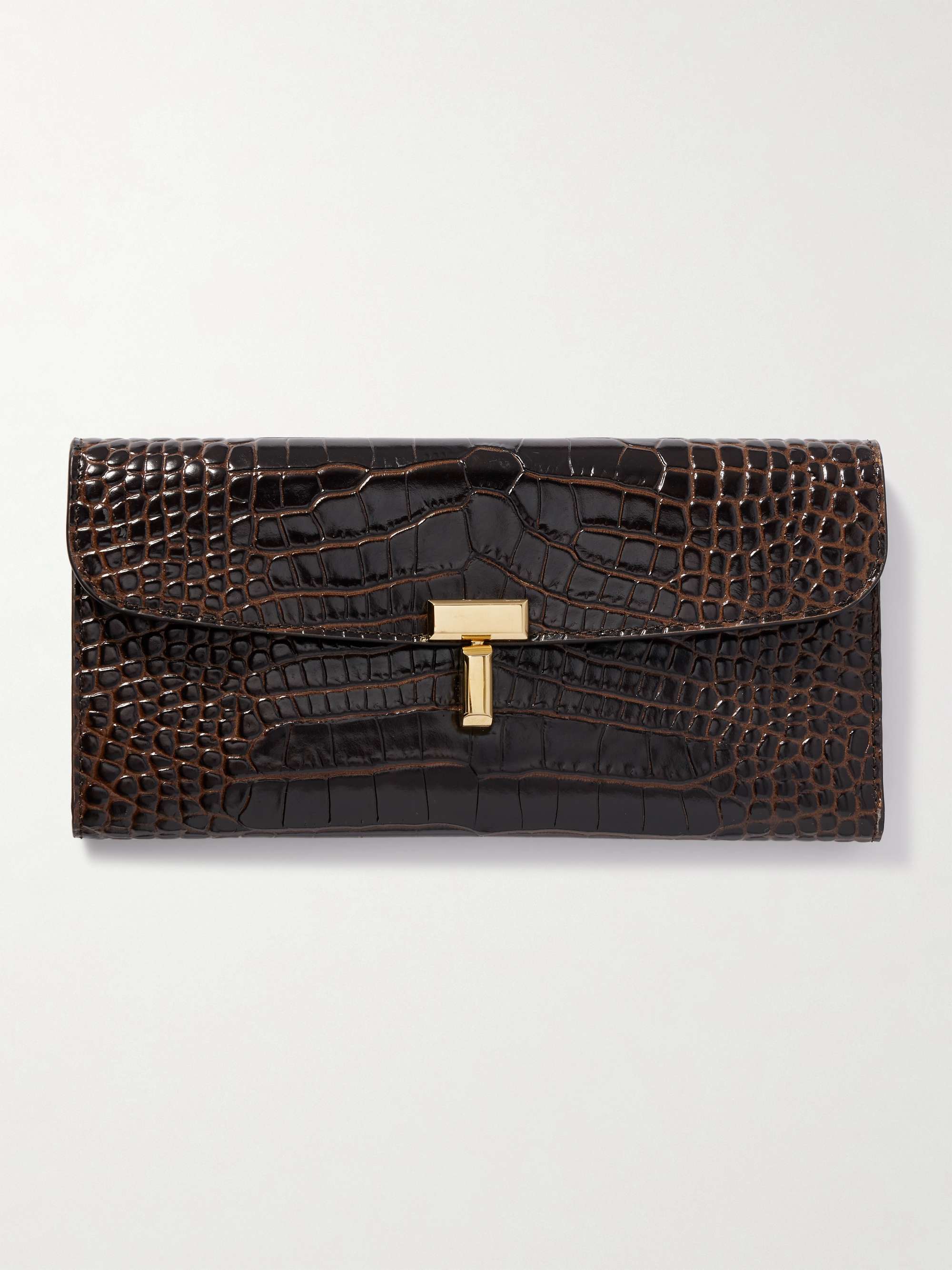T-Lock Croc-Effect Leather Wallet