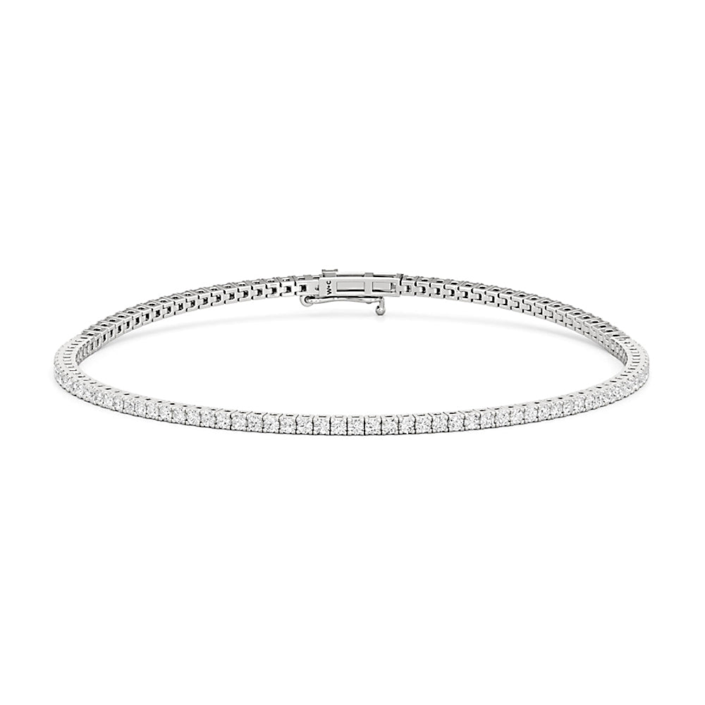 Classic 4-Prong Round Lab Diamond Square Basket Tennis Bracelet