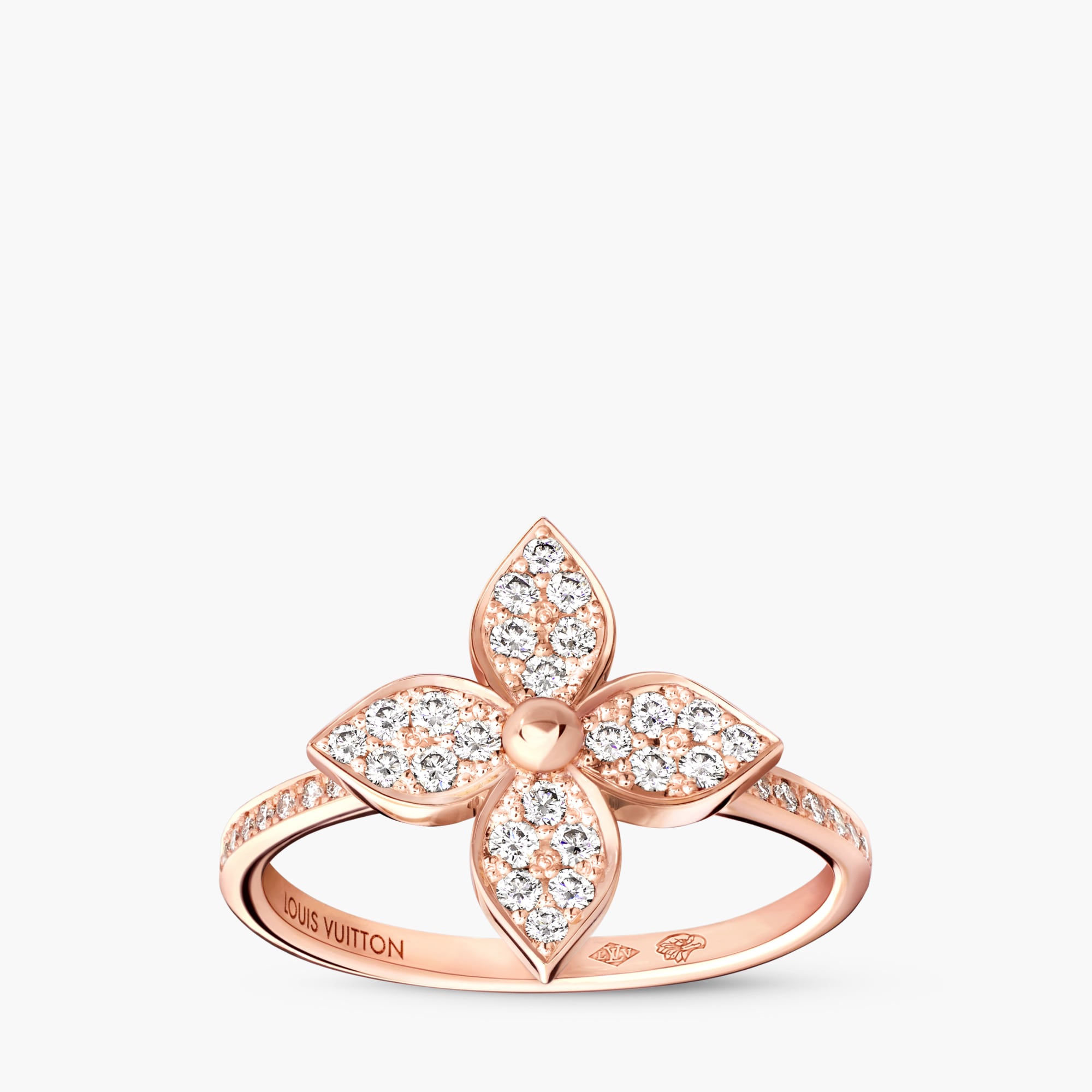 Idylle Blossom Ring, Pink Gold and Diamonds