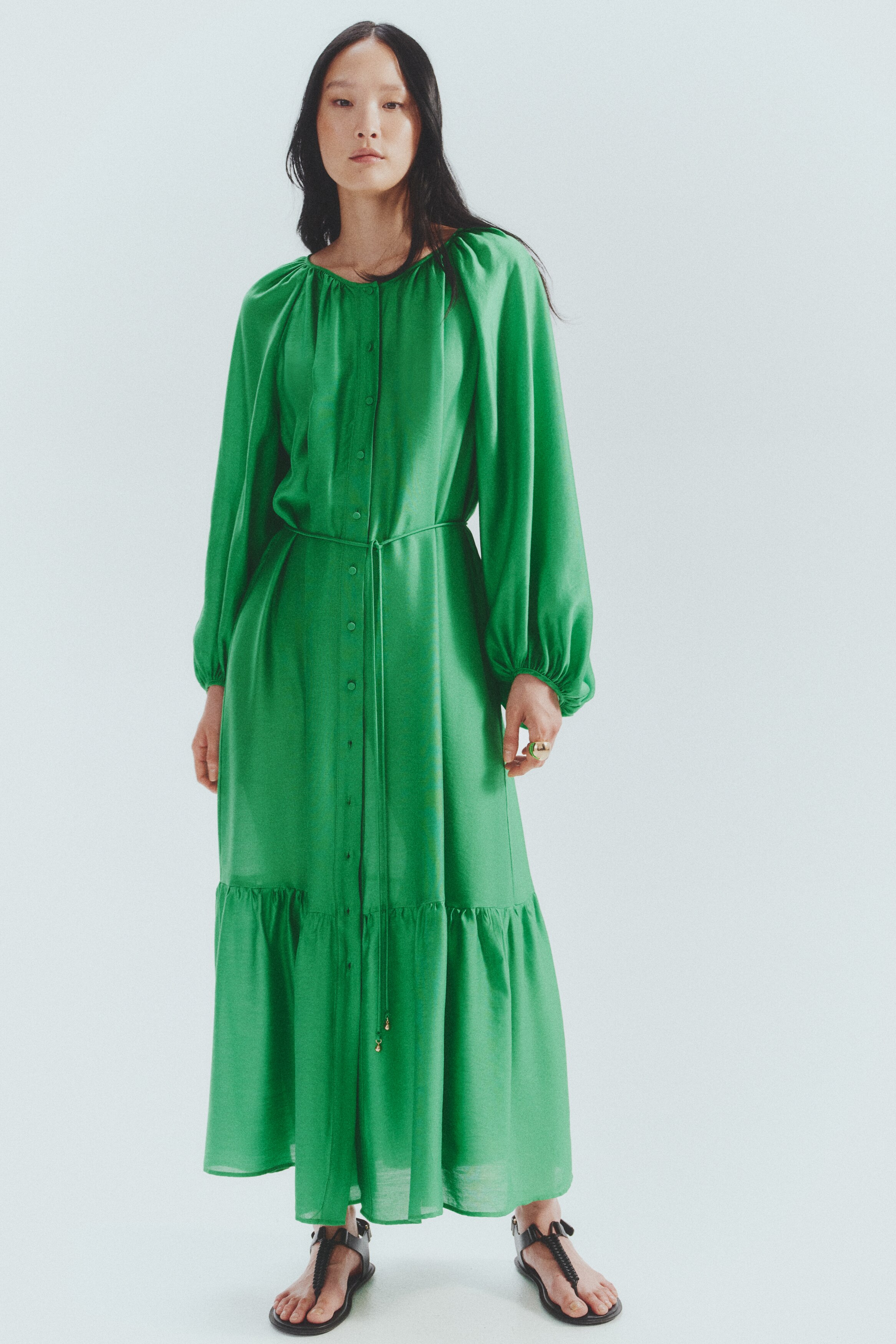 Oversized Tie-Belt Dress