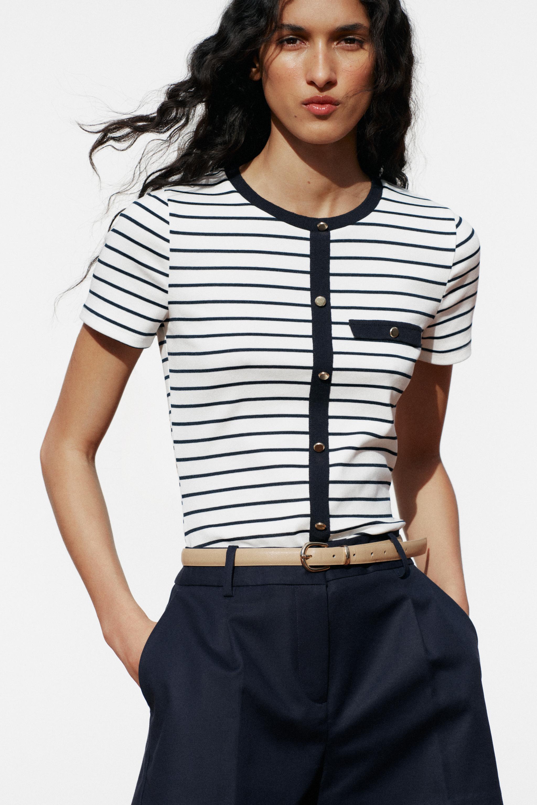 Striped Buttoned Top
