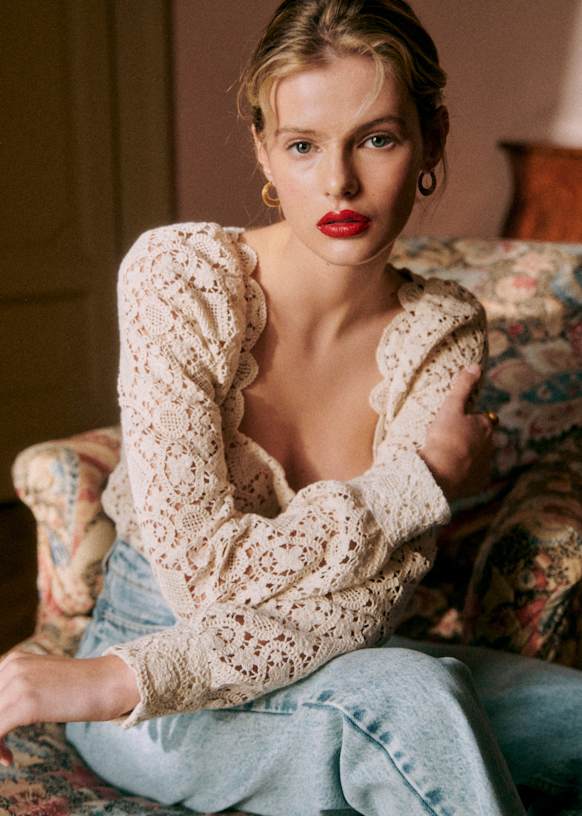 Alvere Blouse - Ecru - Organic Cotton - Sézane