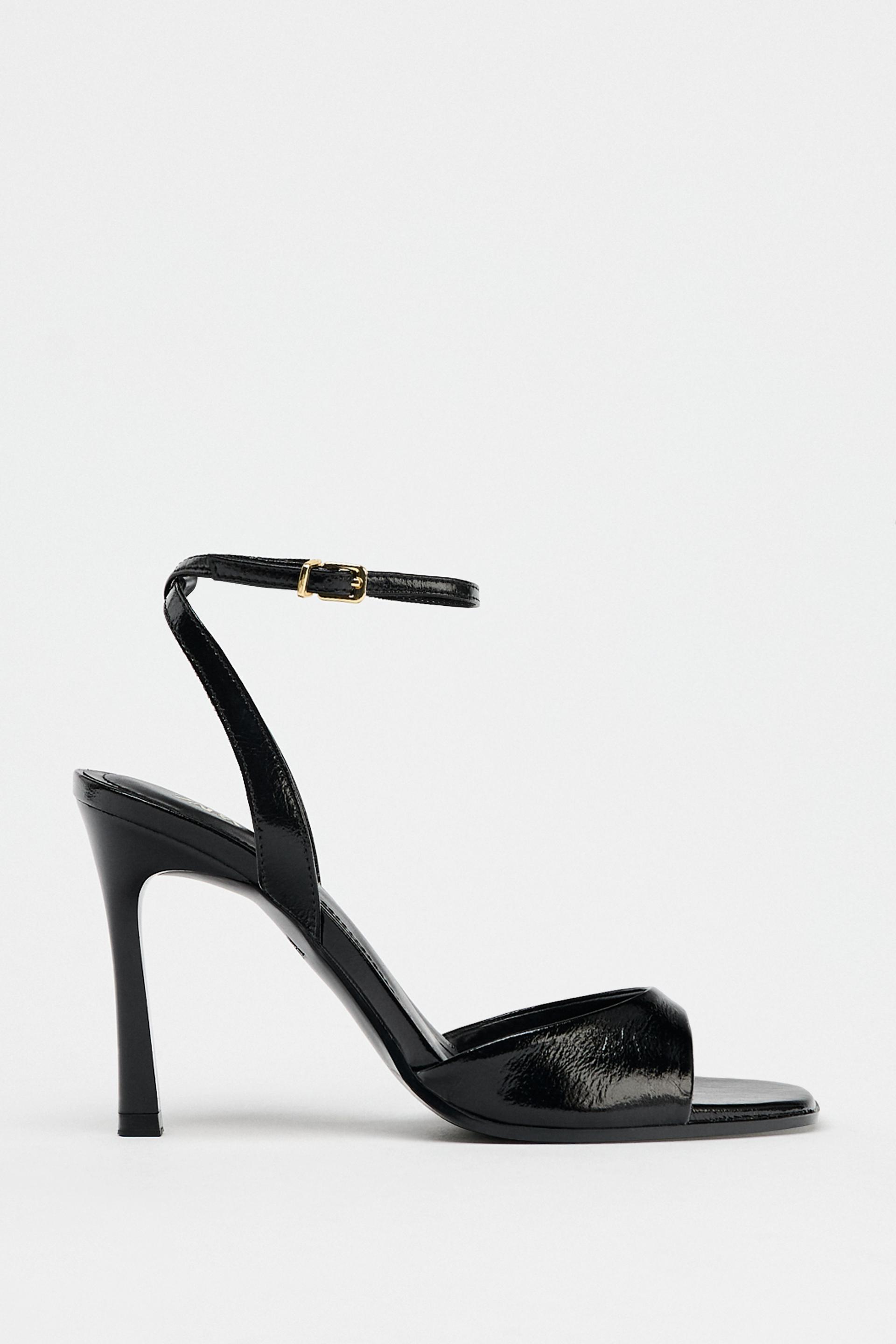 Patent-Finish High-Heel Sandals