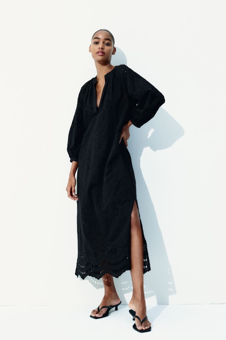 Broderie Anglaise Tie-Belt Dress