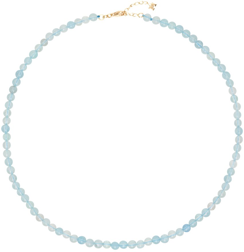 Blue Aquamarine Beaded Choker