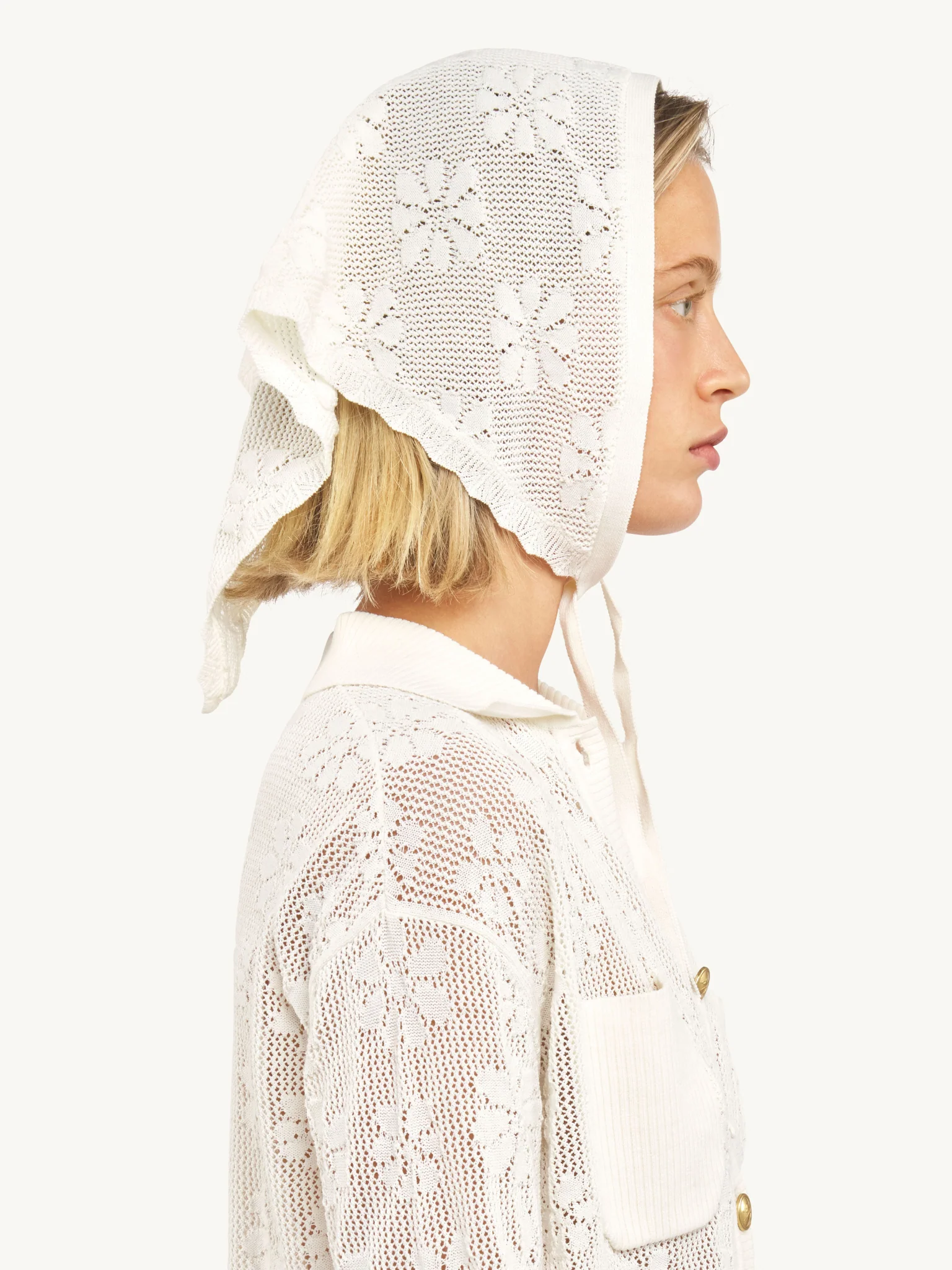 Bruna Crochet Bandana - Salt