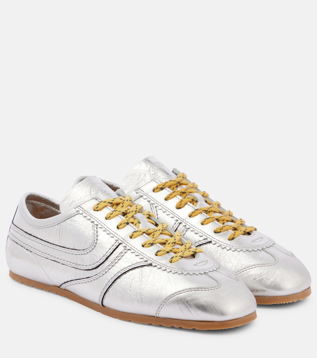 Metallic Leather Sneakers