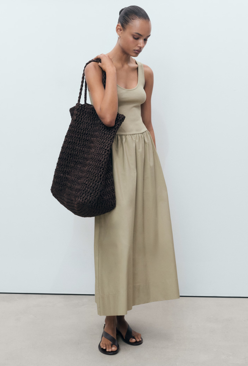 An image of a waisted dress from Mango.