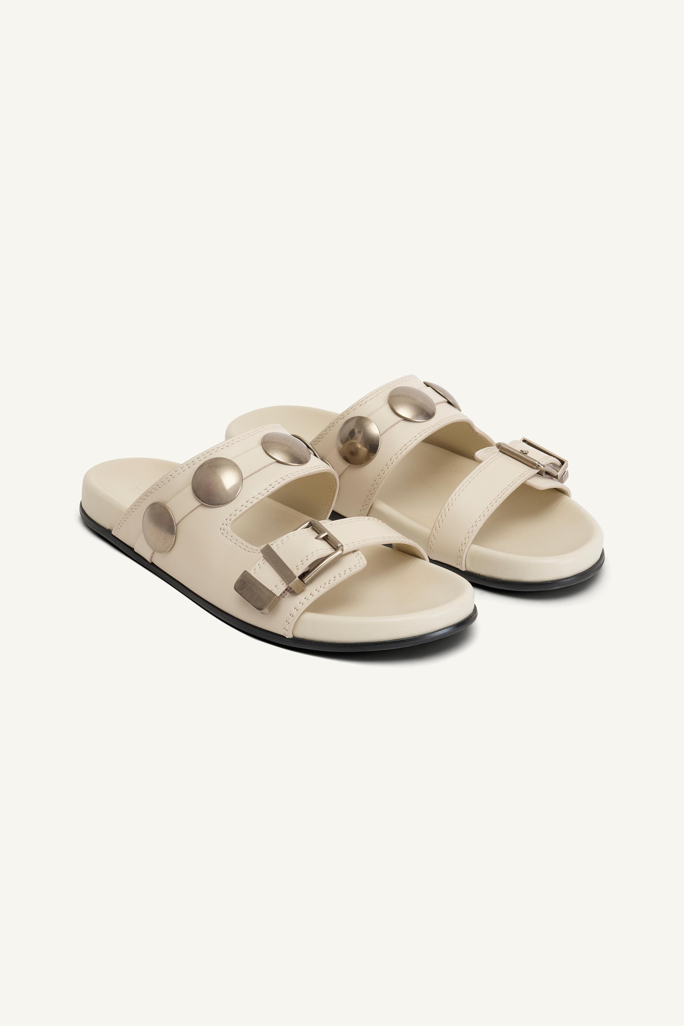 Lthr Studded Sandals 14