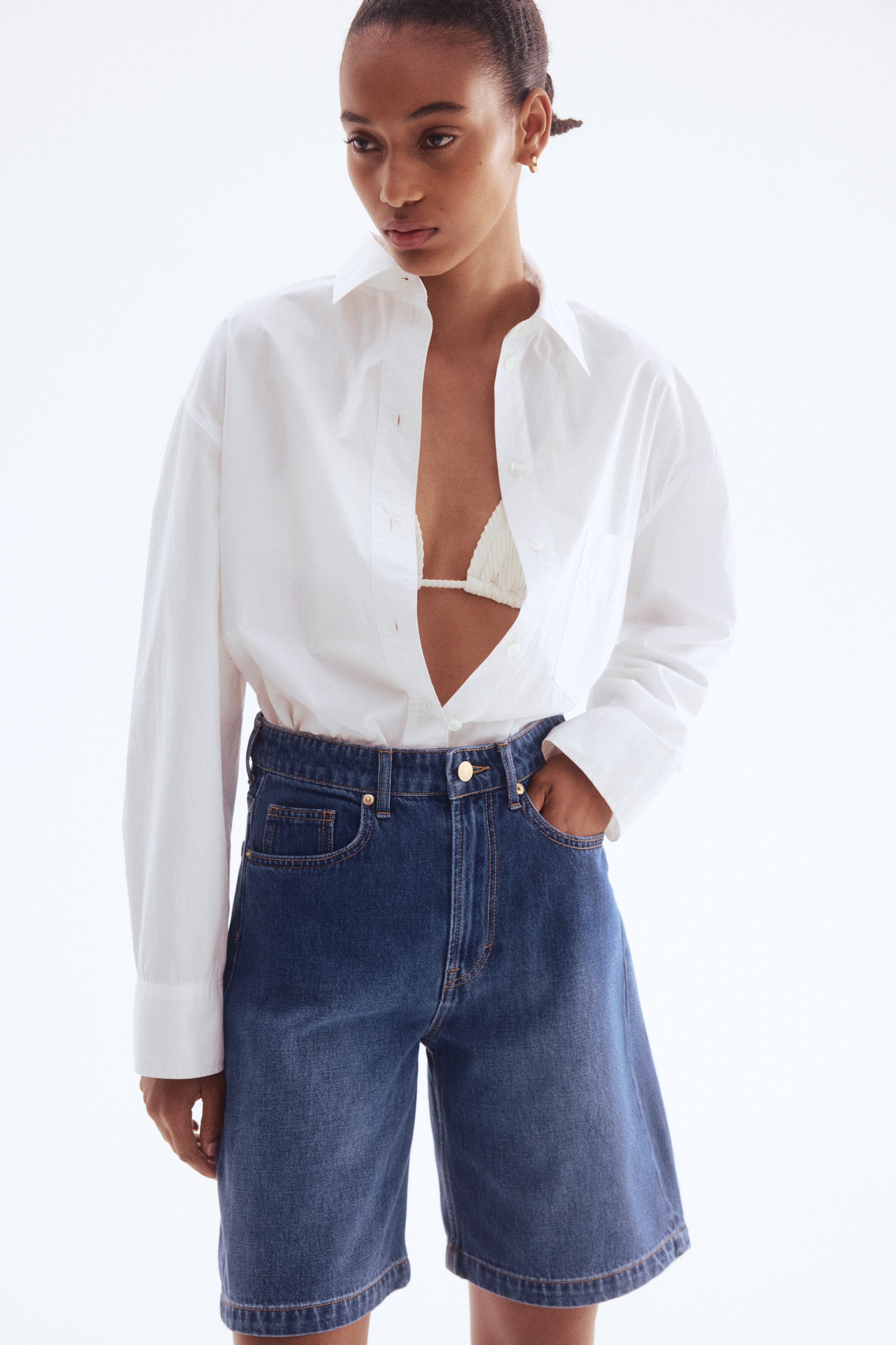 Denim Bermuda Shorts