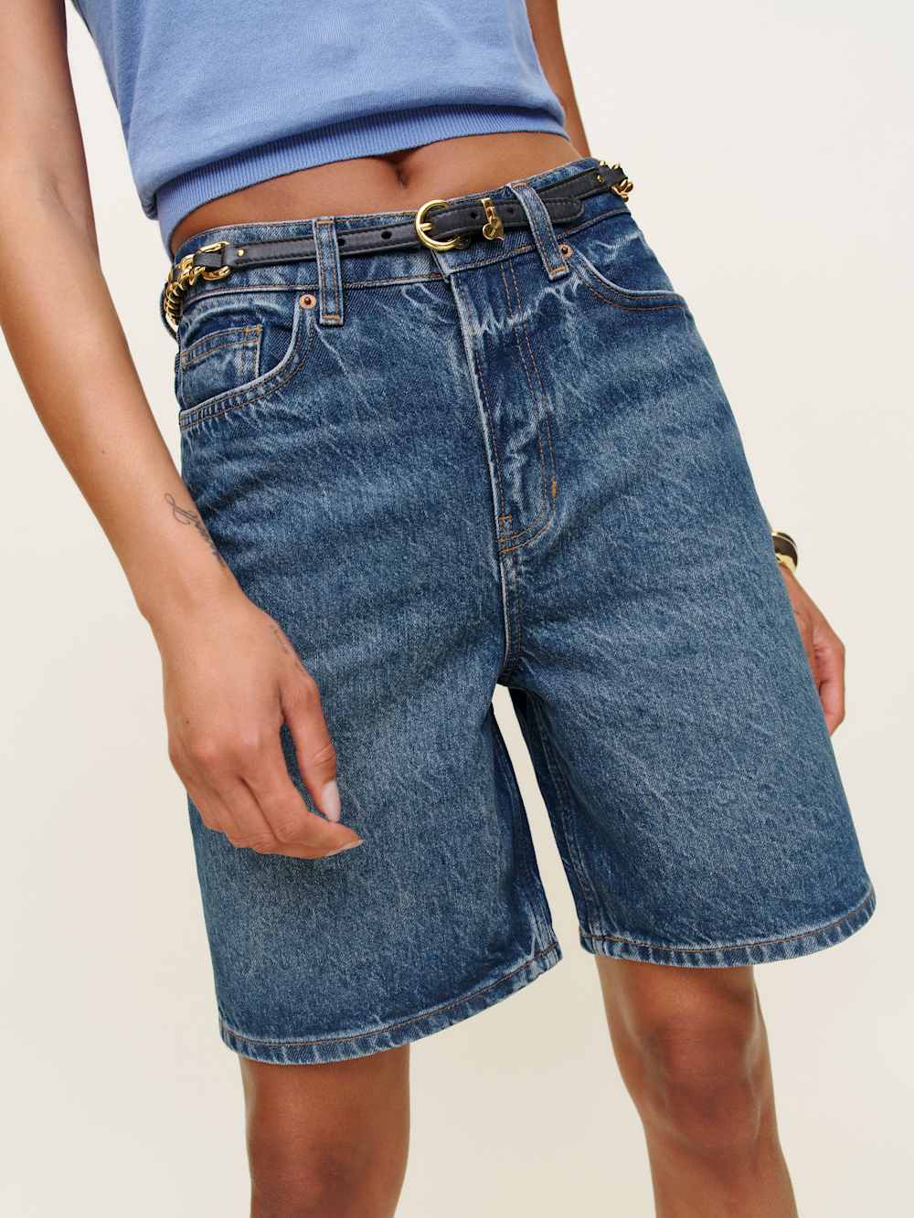 Hale High Rise 8” Jean Shorts