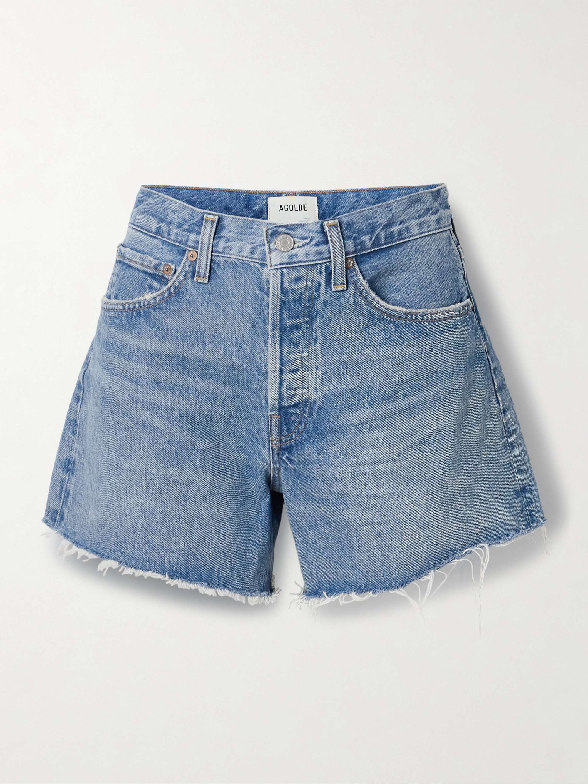 Parker Long Distressed Denim Shorts