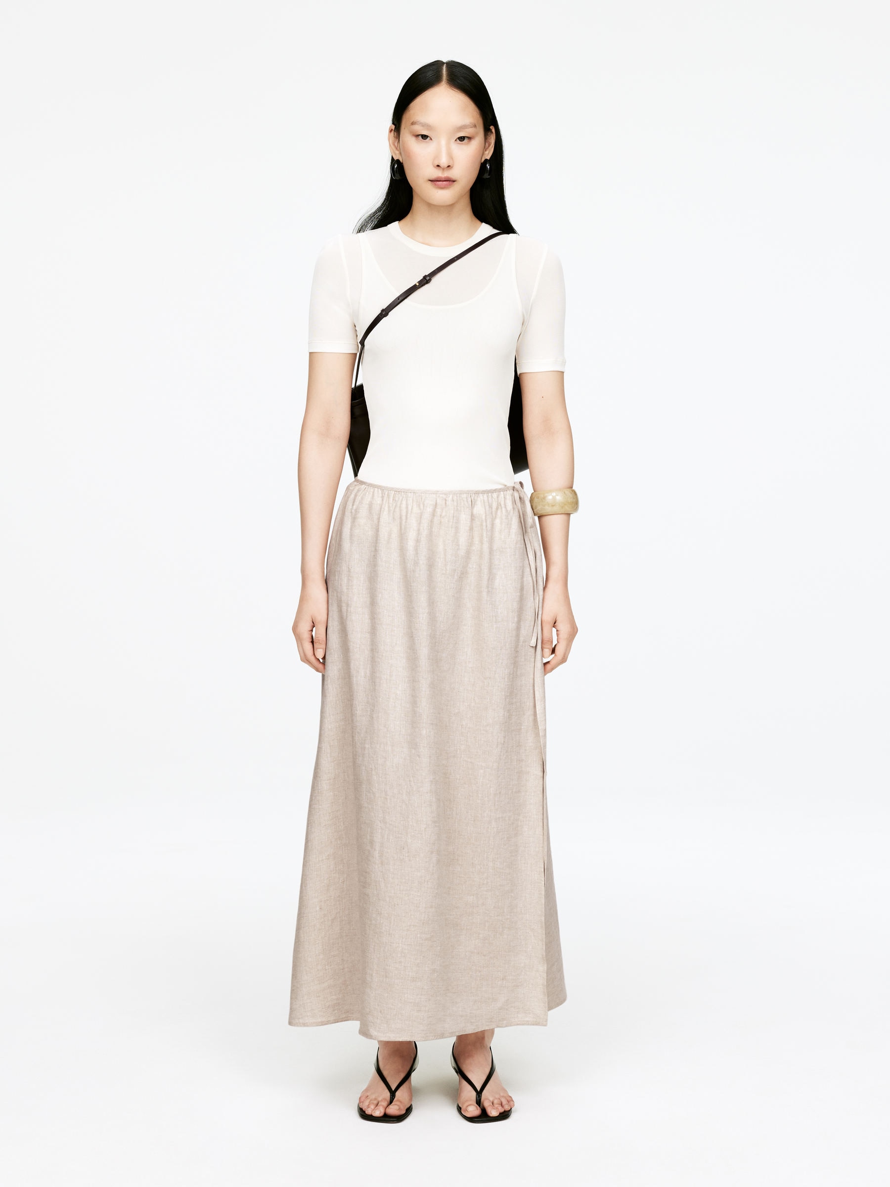 Linen Wrap Skirt – Beige – Women – Arket Gb