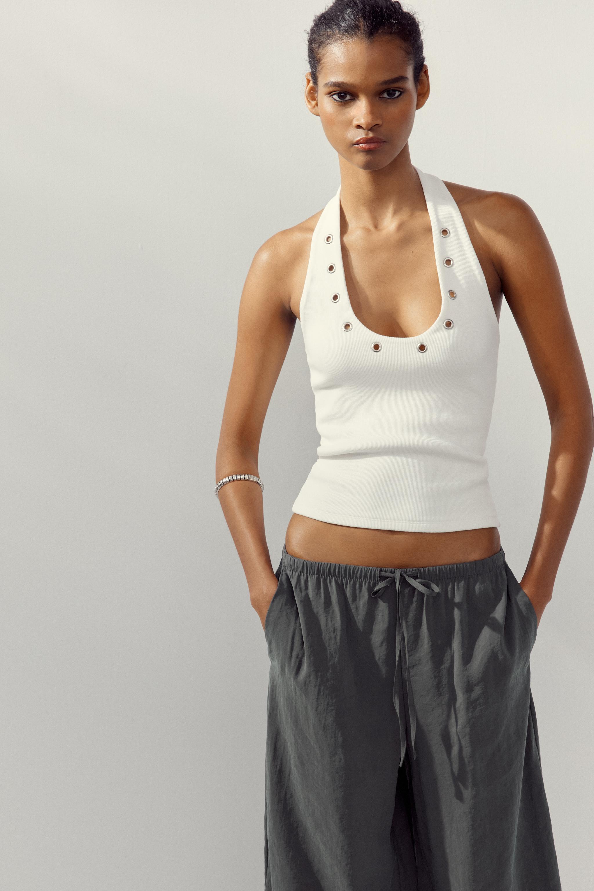 Halter T-Shirt With Rings