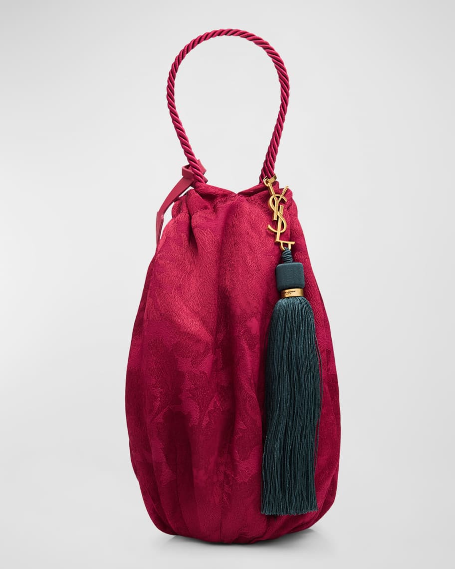 Tassel Ysl Evening Pouch Bag in Jacquard