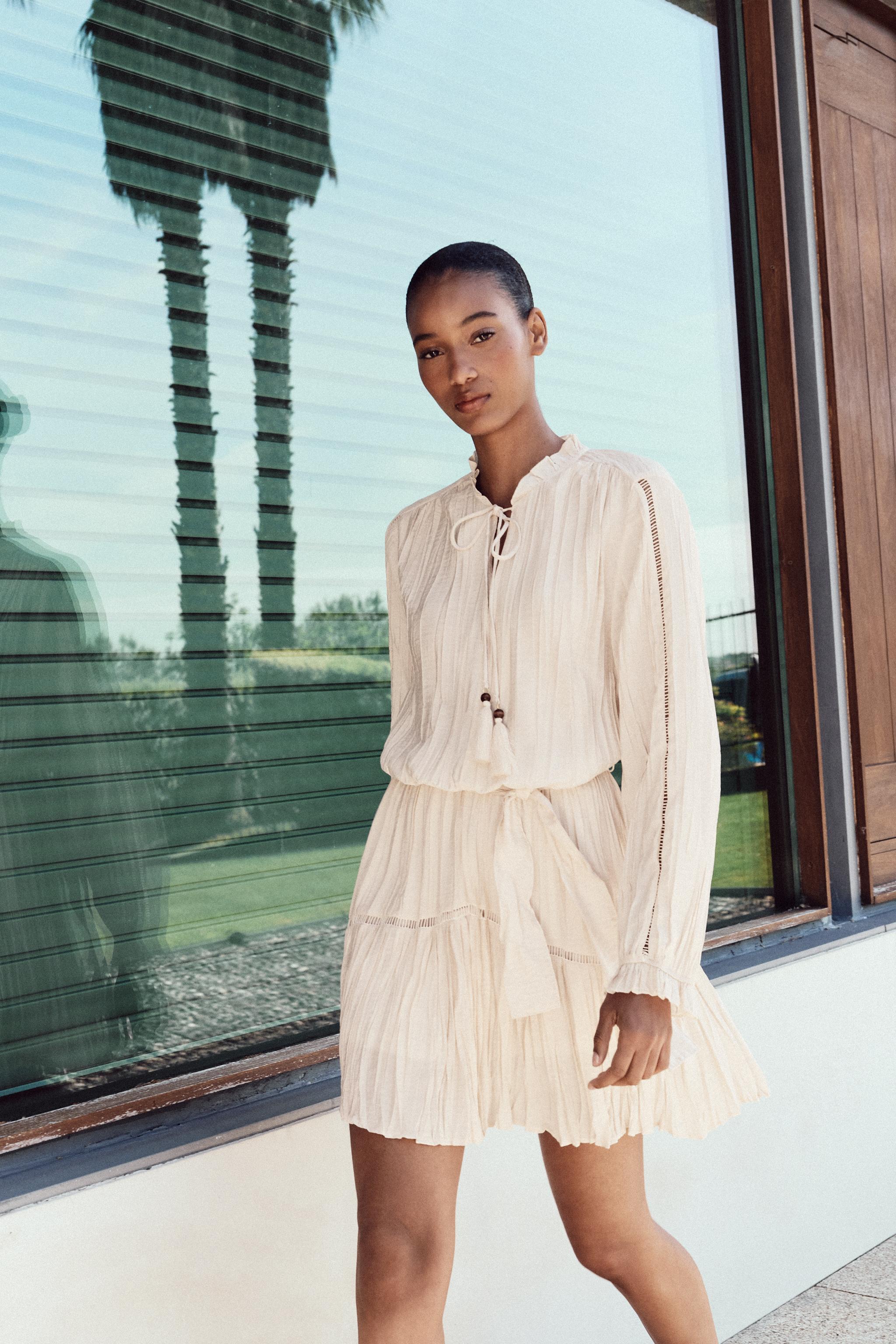 Wrinkled Effect Mini Dress