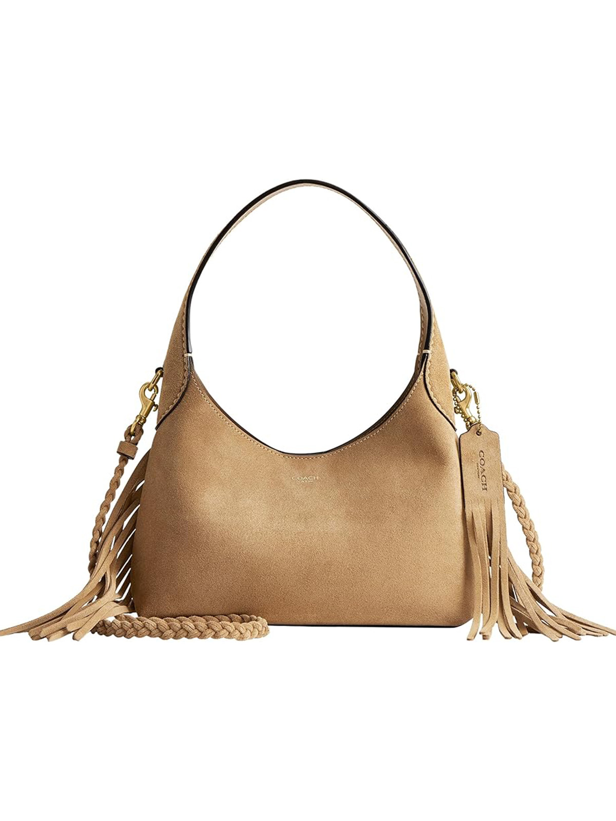 Coach Brooklyn Shoulder Bag 23 With Fringe, B4/sand