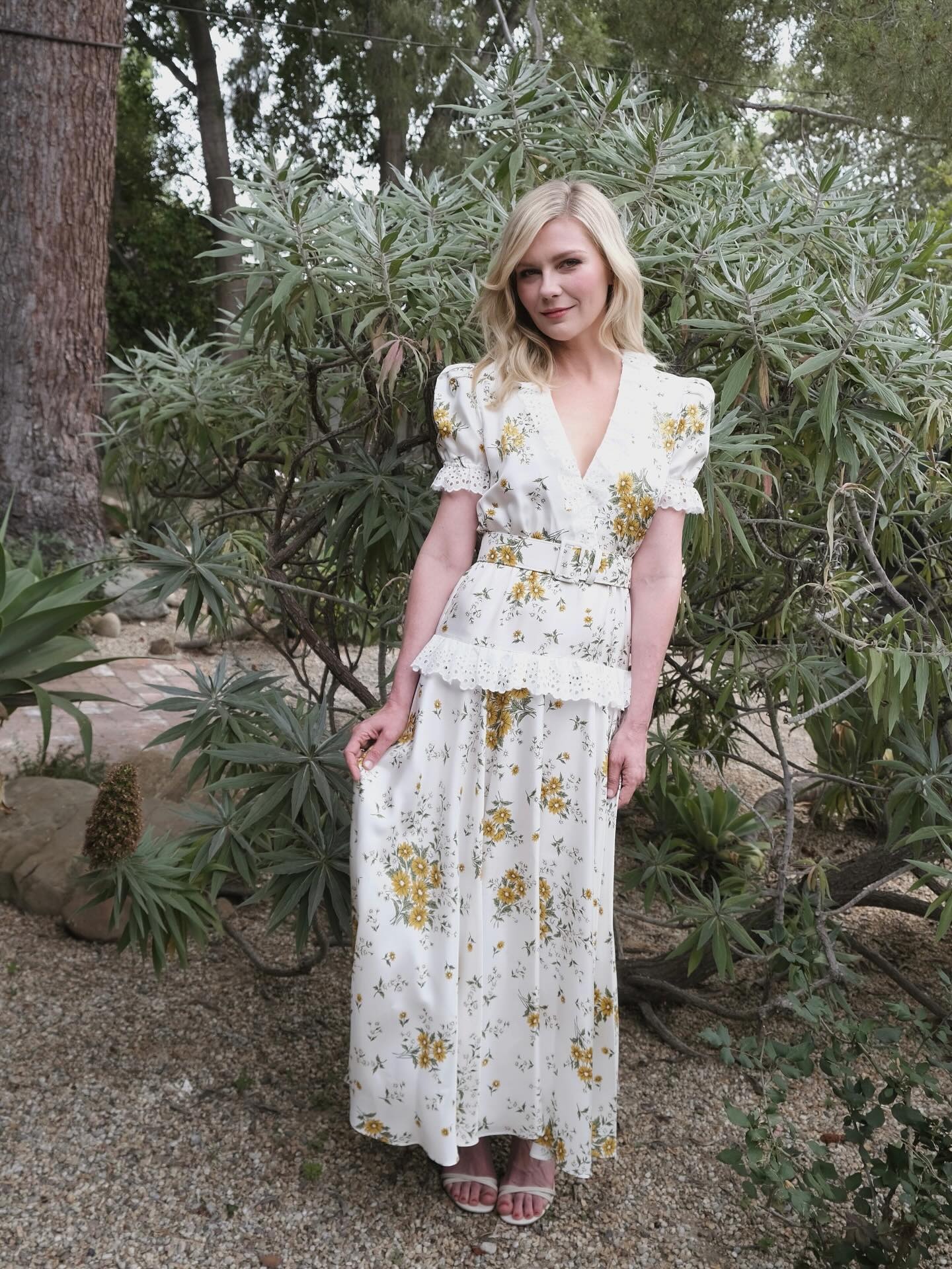 Kirsten Dunst wearing a white Rodarte dress