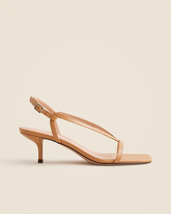 Krista Slingback Kitten-Heel Sandals in Leather