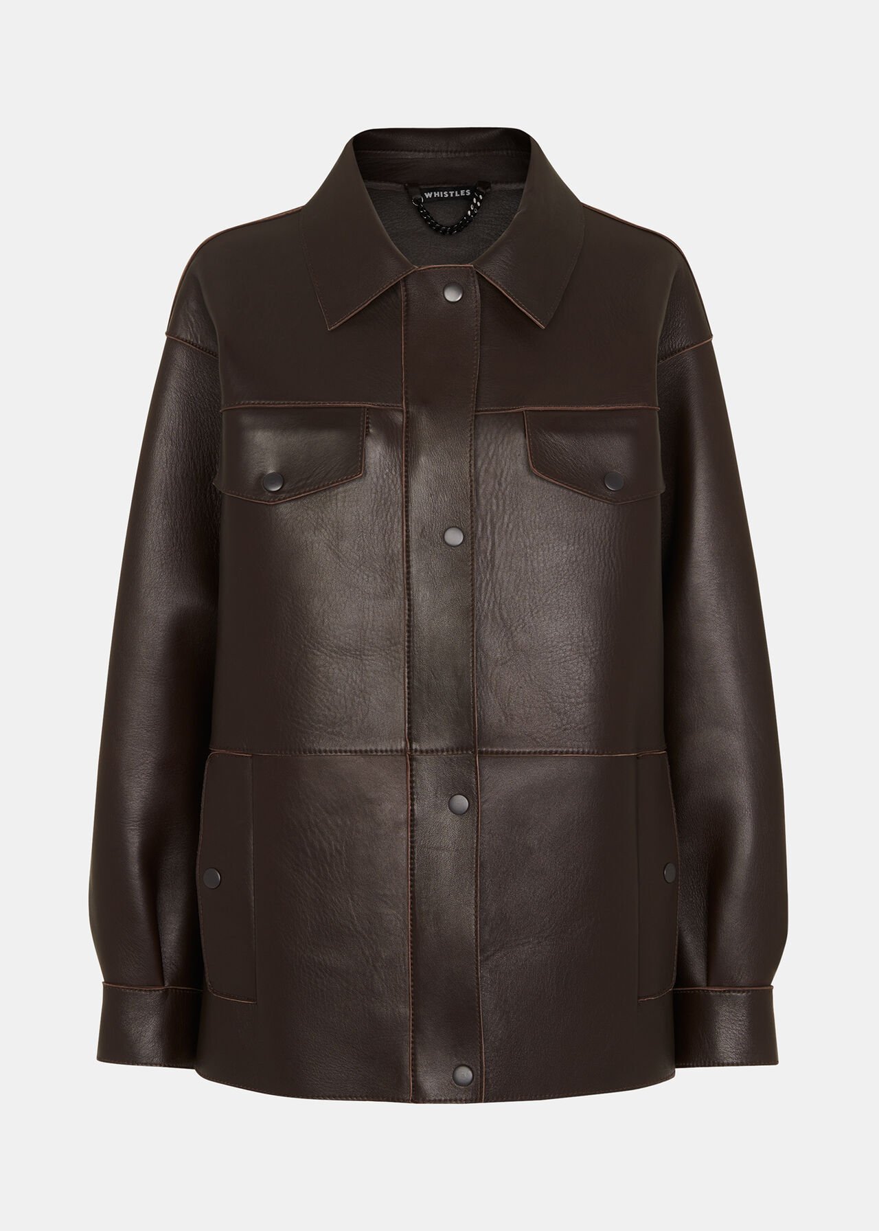 Brown Clean Bonded Leather Jacket