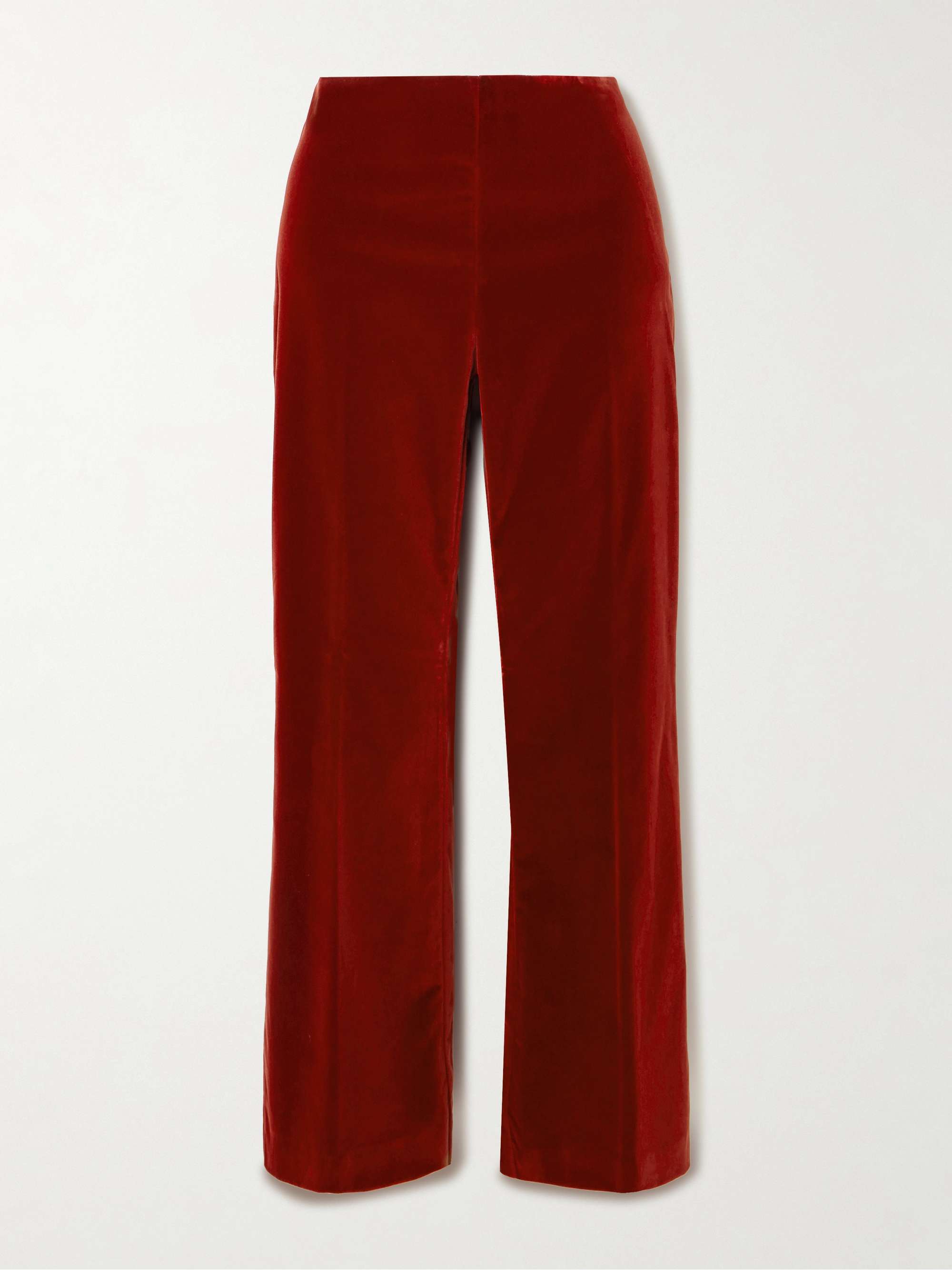 Cotton-Blend Velvet Flared Pants