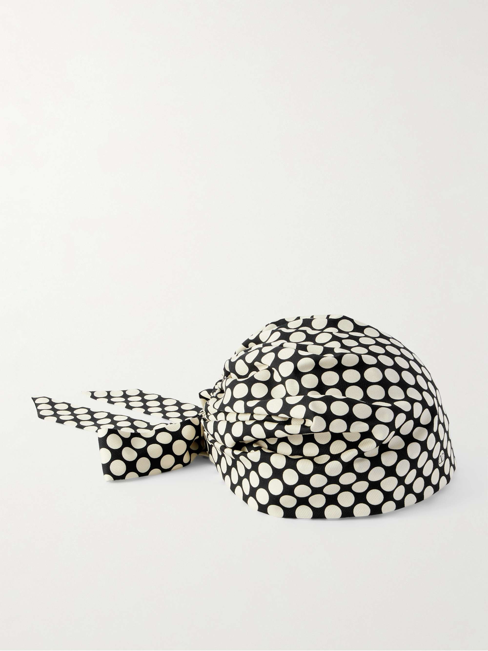 Escape Polka-Dot Cotton and Silk-Blend Twill Headband