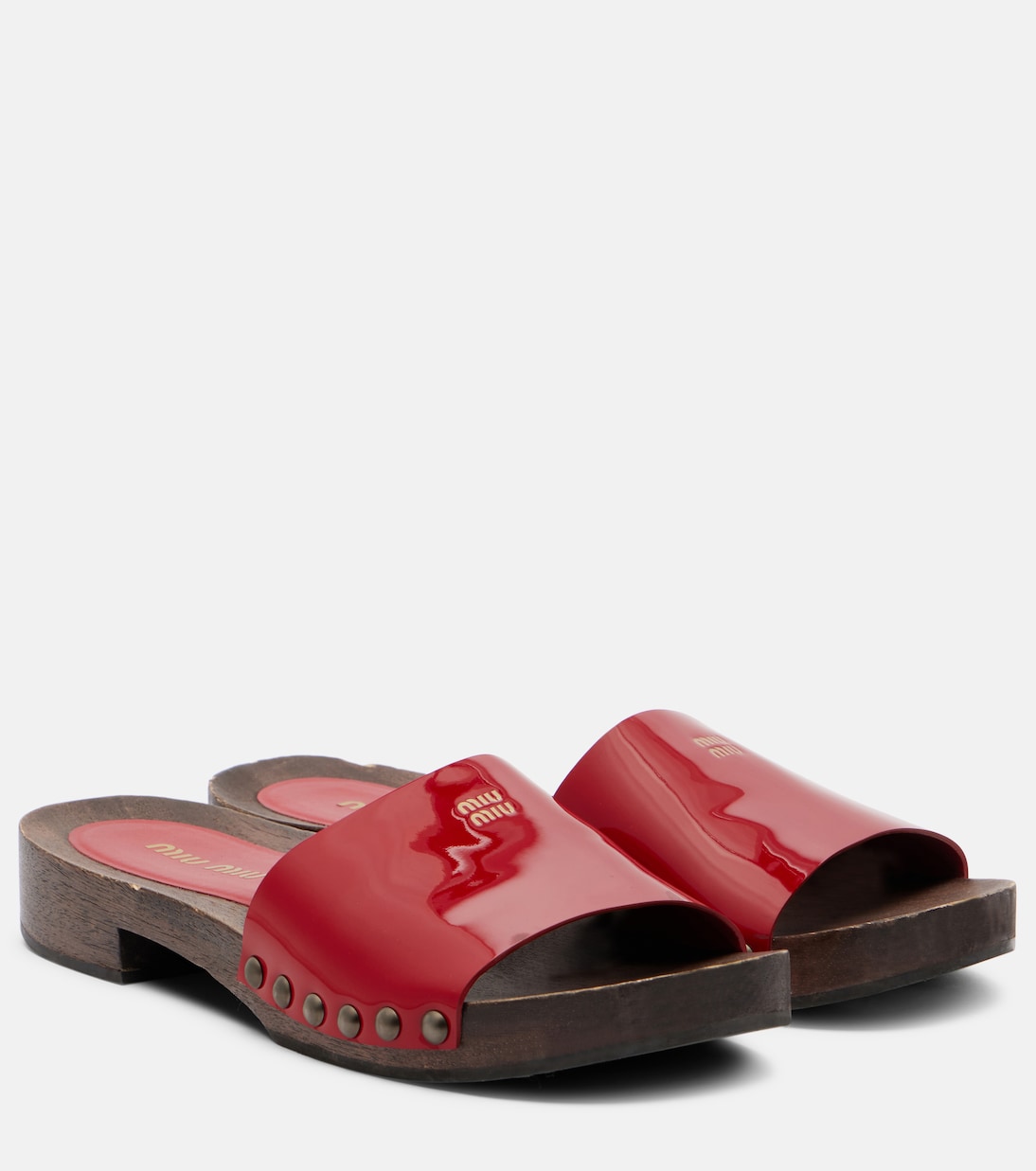 Logo Patent Leather Clogs