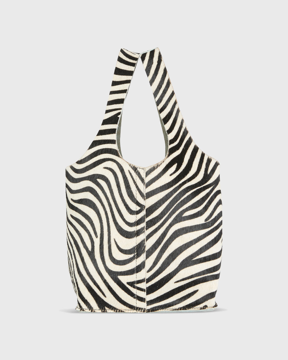 Paola Bucket Bag in Zebra Calf Hair