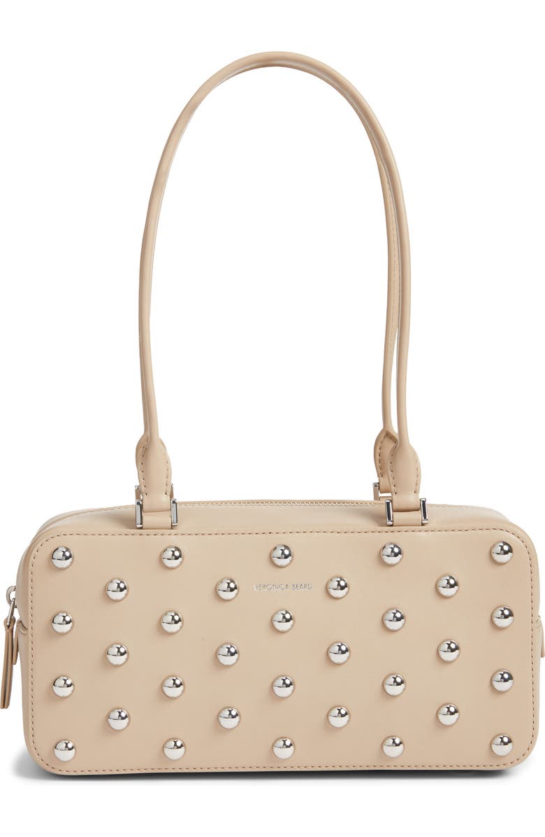 Studded Boxy Leather Shoulder Bag