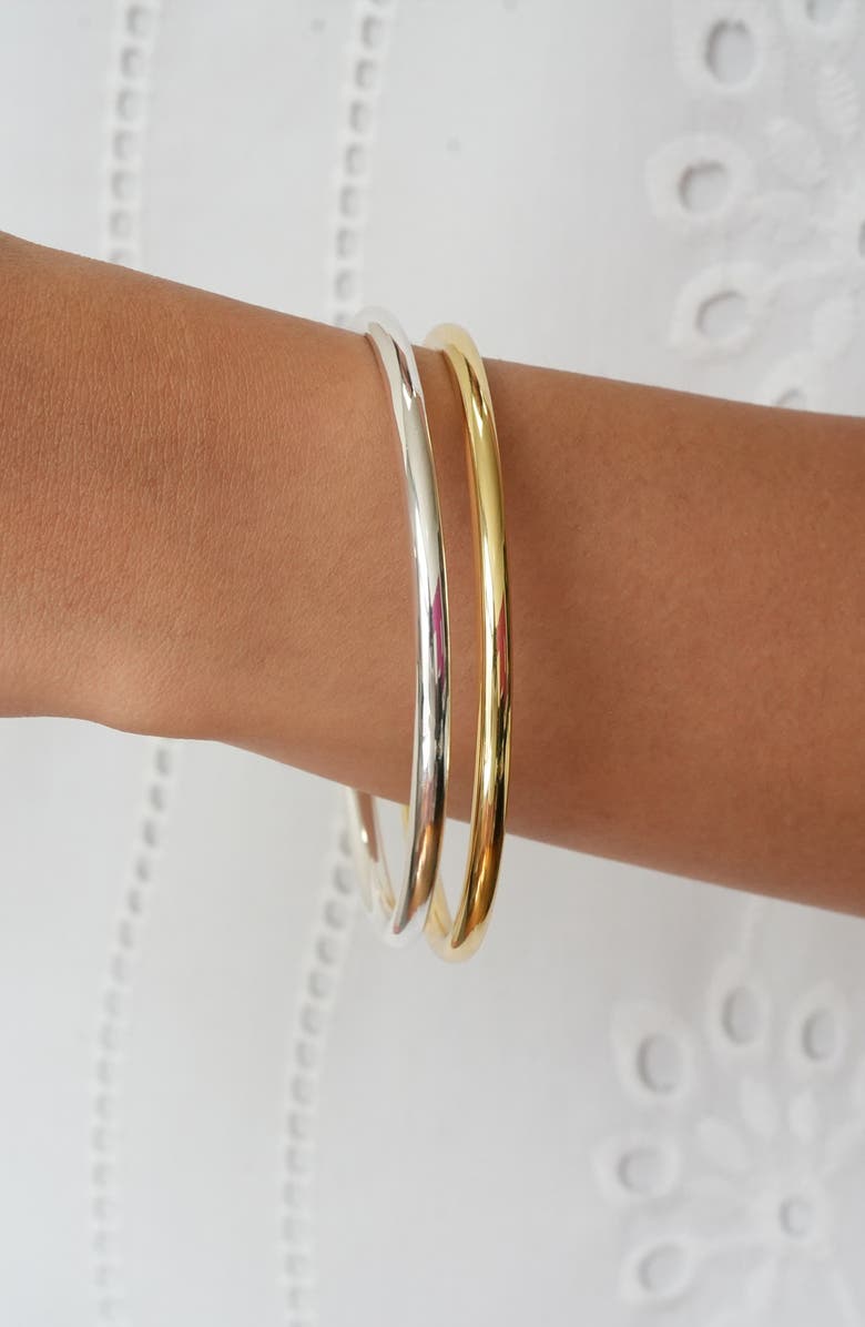 Two-Tone Twisted Bangle Set