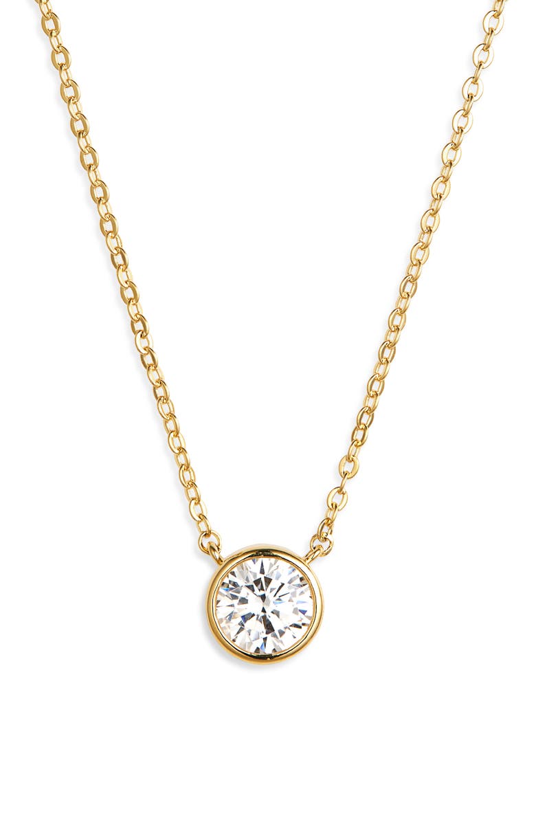 Solitaire Bezel Pendant Necklace
