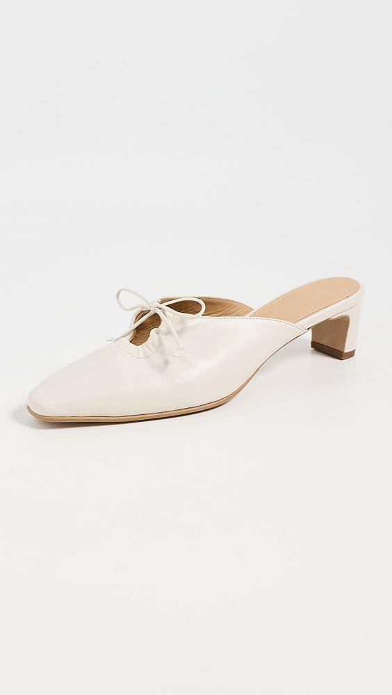 Alohas Amar Cream Leather Mules