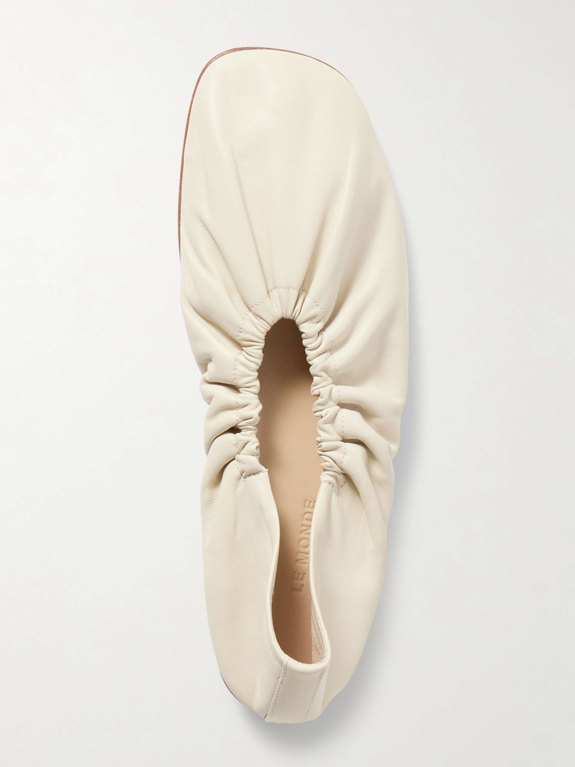 Mica Gathered Leather Ballet Flats
