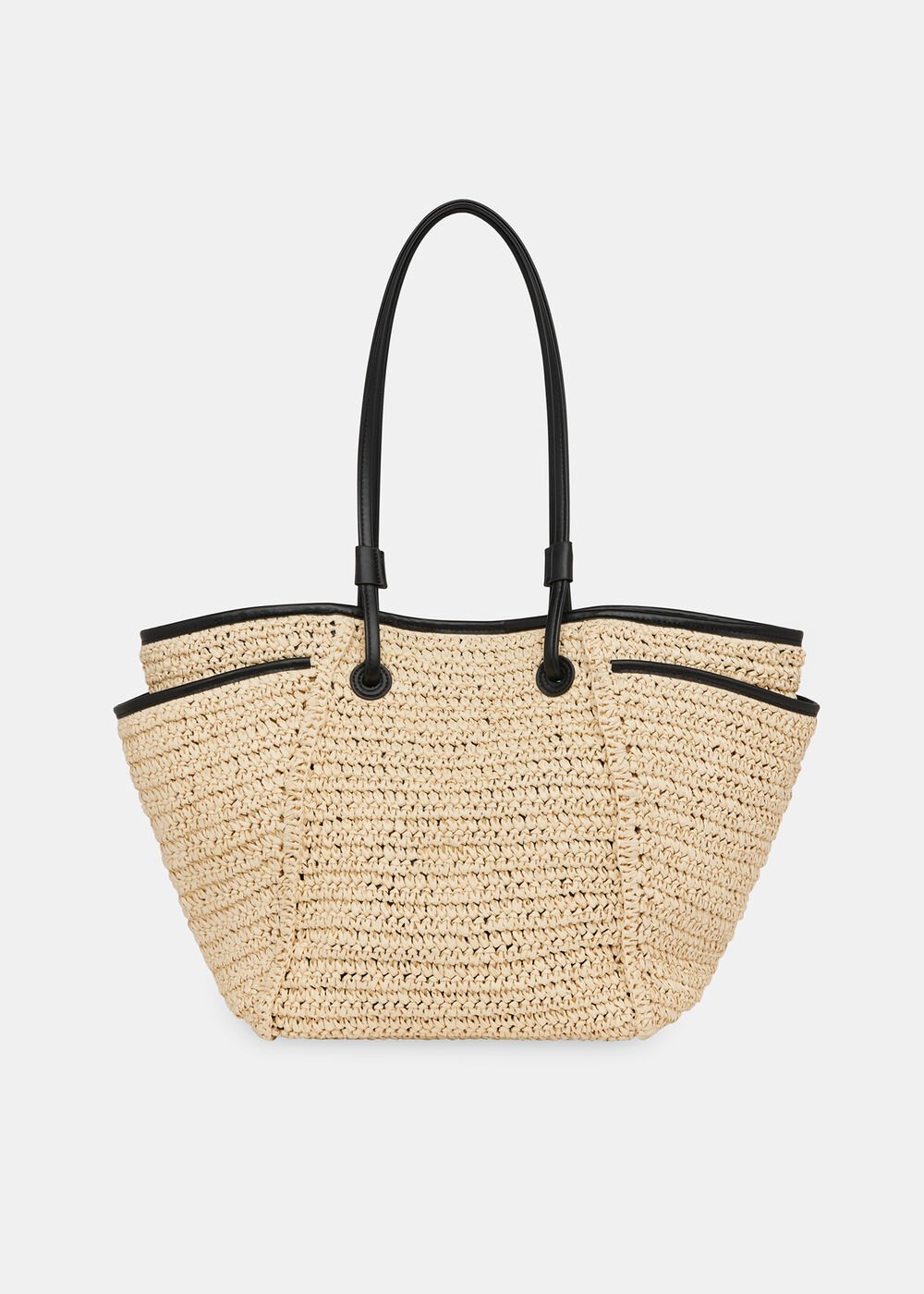Neutral Zoelle Straw Tote Bag