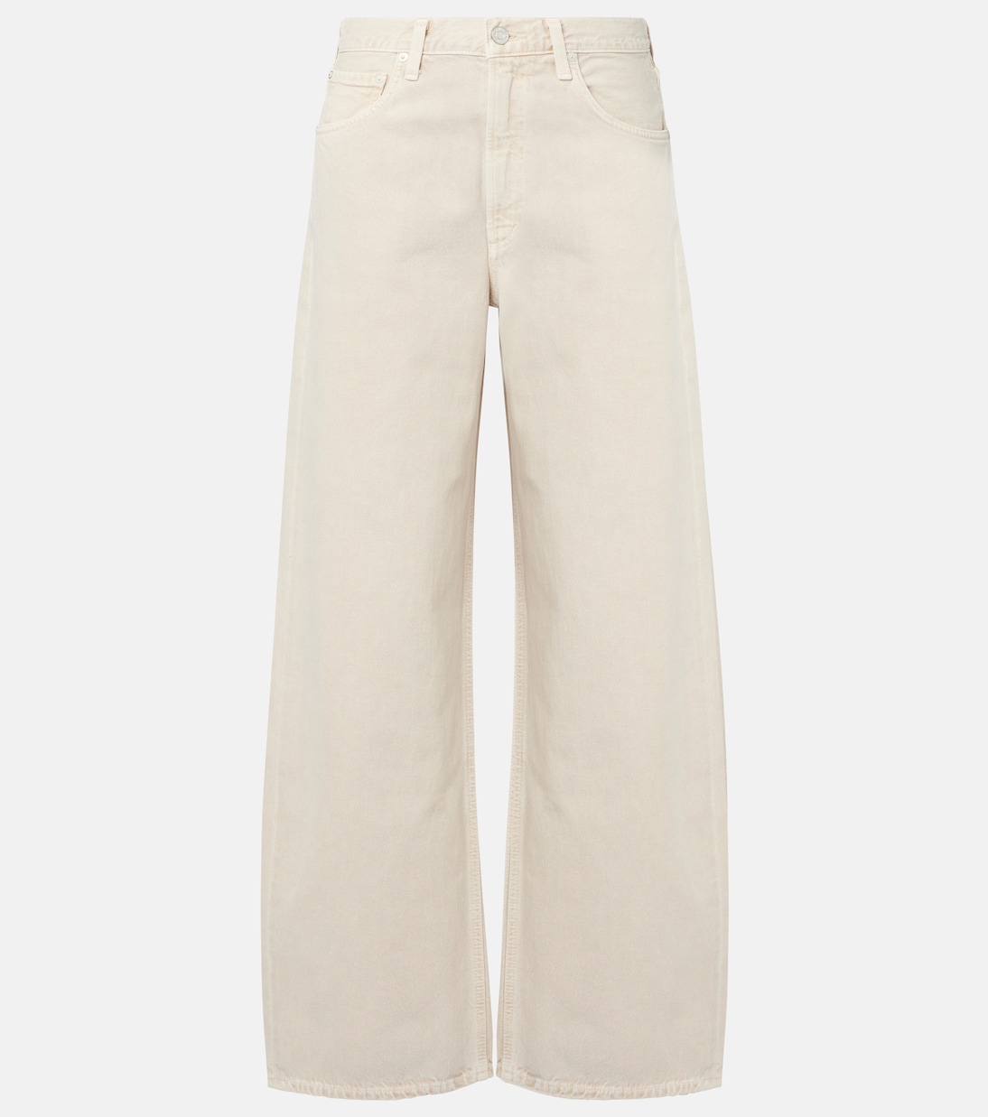 Low Curve Mid-Rise Barrel-Leg Jeans