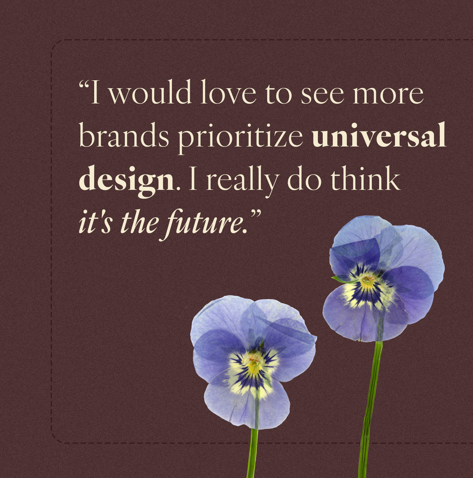 Pull quote from an interview with Maya Moore, @onehandedoverdressed.