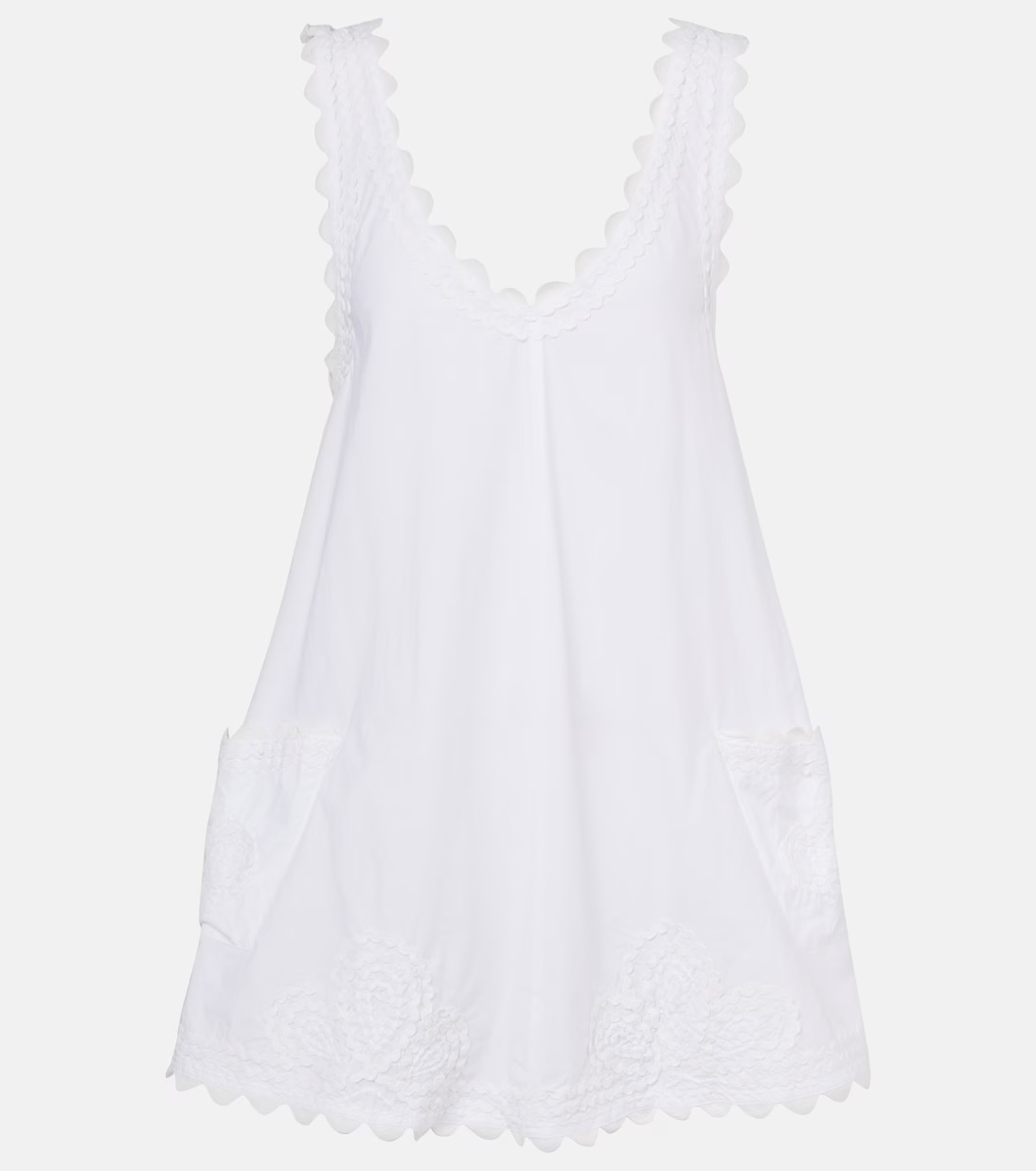 Juliet Dunn, Embroidered Cotton Poplin Minidress